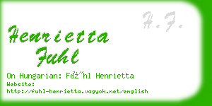 henrietta fuhl business card